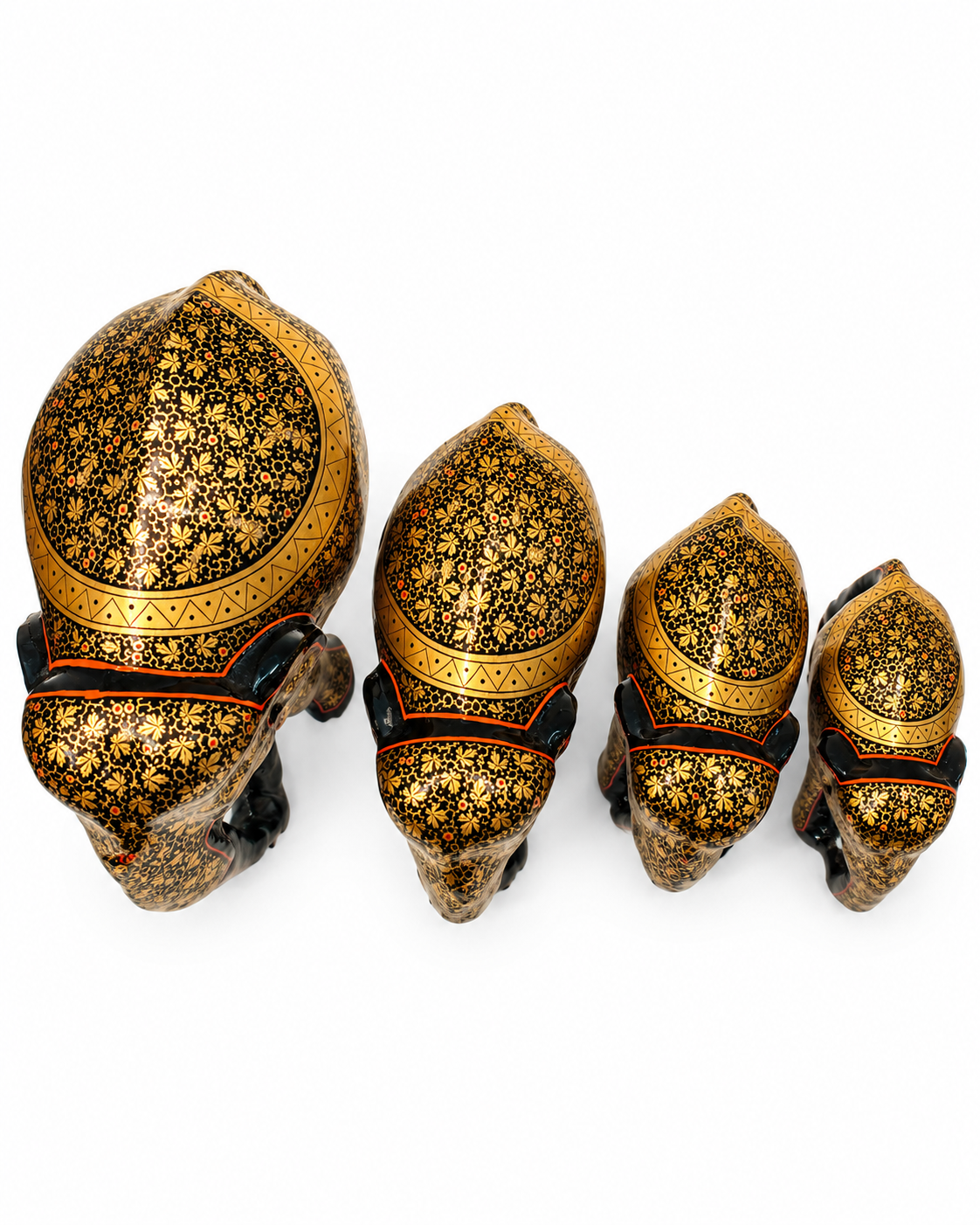 black-gold-floral-handmade-kashmiri-paper-mache-elephant-set-of-4_2