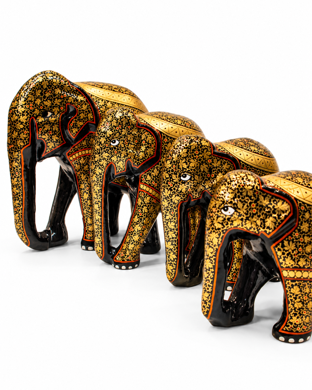 black-gold-floral-handmade-kashmiri-paper-mache-elephant-set-of-4_4