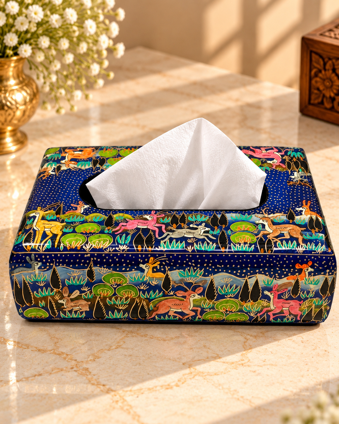 blue-forest-wildlife-handmade-kashmiri-paper-mache-tissue-box
