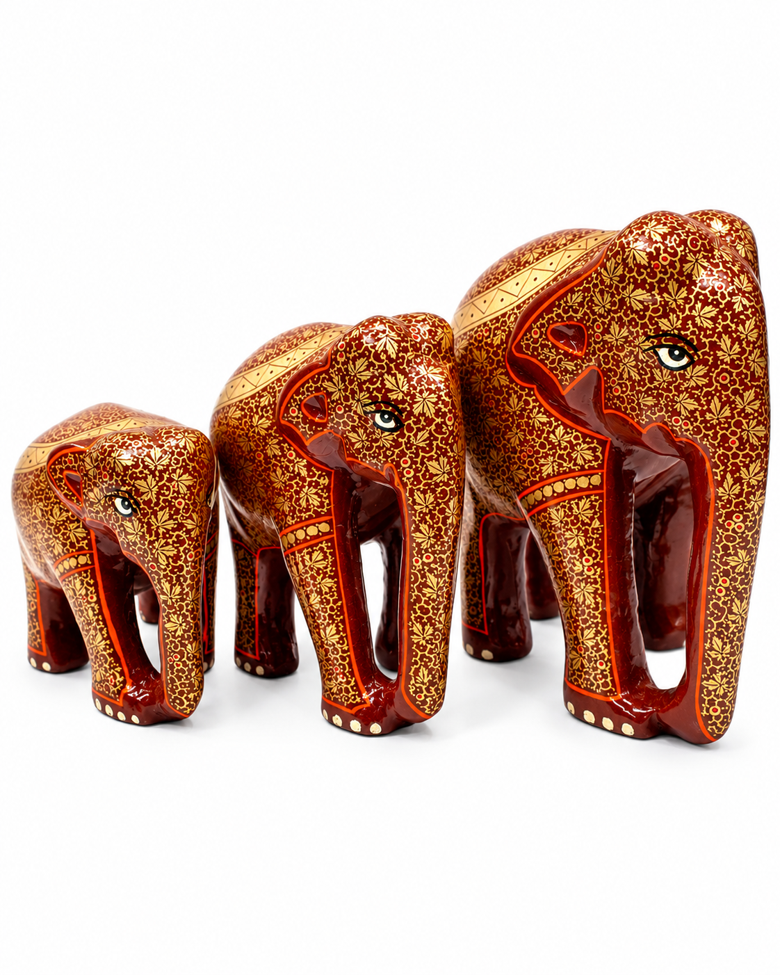 brown-gold-chinar-leaf-handmade-kashmiri-paper-mache-elephant-set-of-3_1