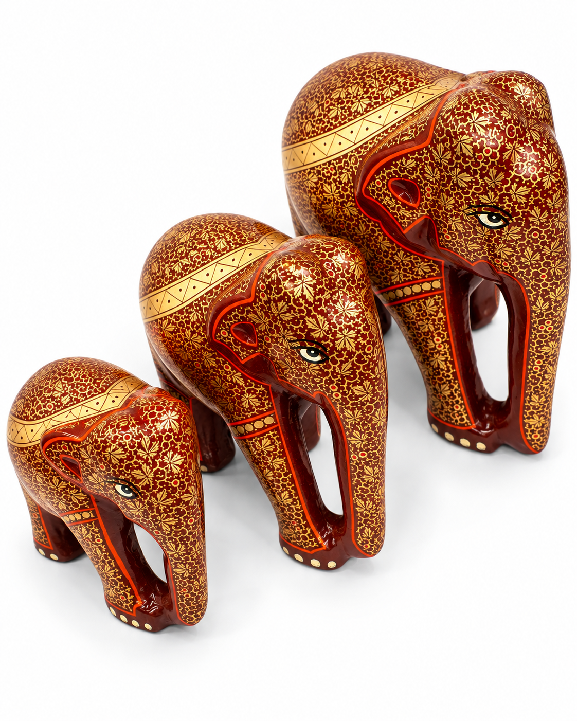 brown-gold-chinar-leaf-handmade-kashmiri-paper-mache-elephant-set-of-3_4