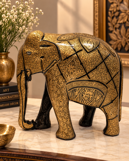  gold-black-floral-handmade-kashmiri-paper-mache-elephant