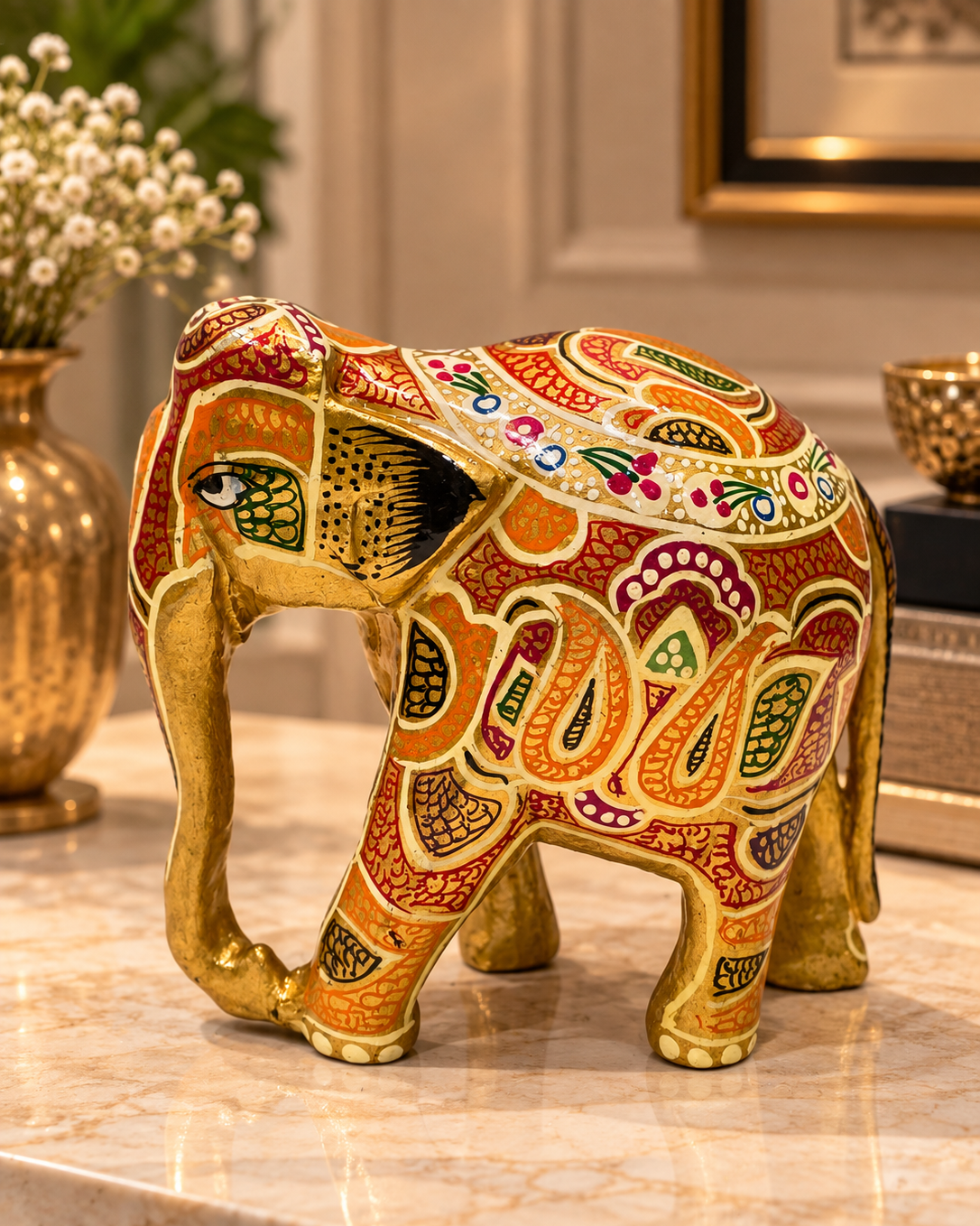 gold-paisley-motif-handmade-kashmiri-paper-mache-elephant