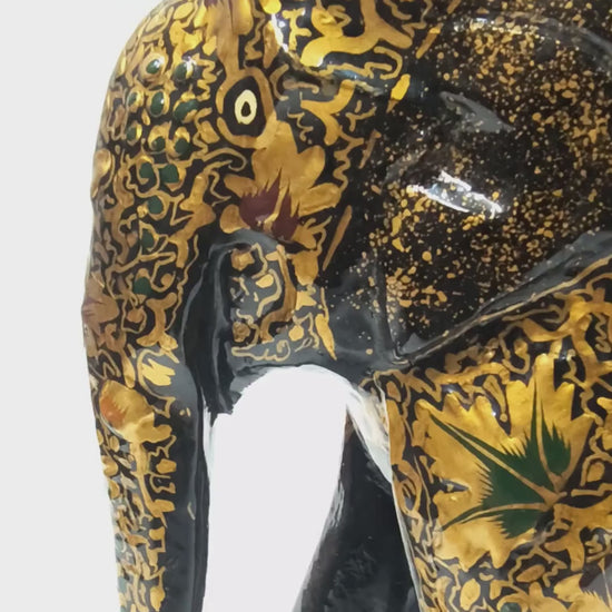 black-gold-chinar-leaf-handmade-kashmiri-paper-mache-elephant_5