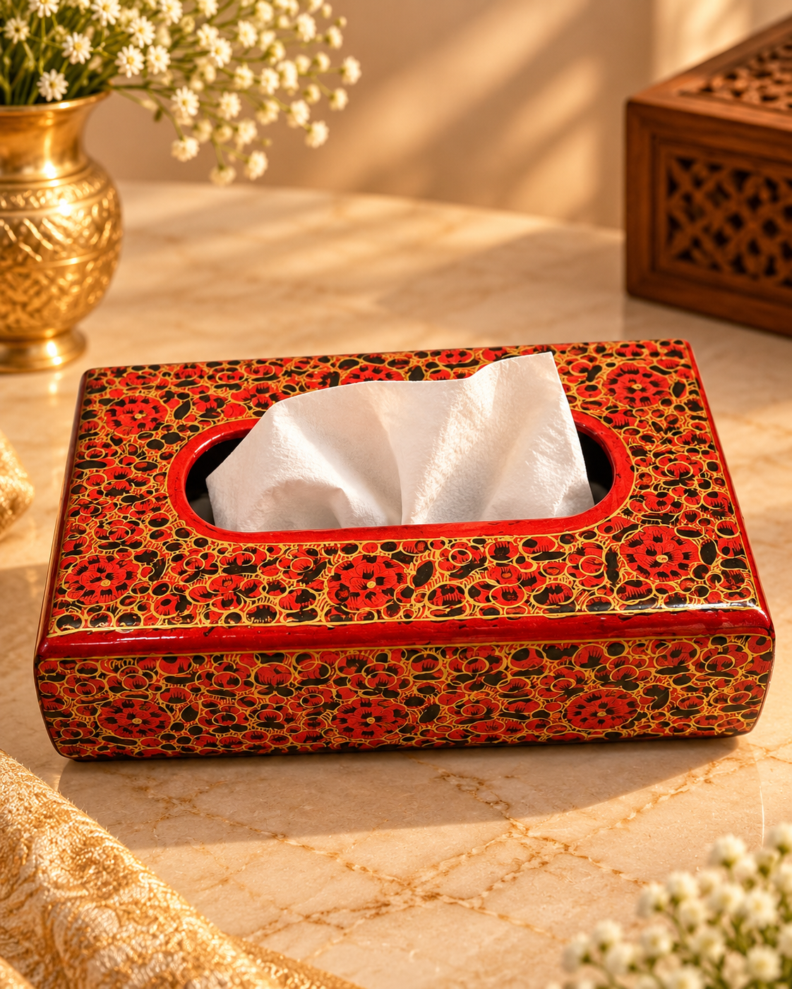 red-gold-floral-handmade-kashmiri-paper-mache-tissue-box
